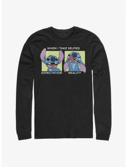 Best Sale 💯 Disney Lilo & Stitch Selfie Long-Sleeve T-Shirt ⌛