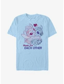 Best deal 🧨 Disney Lilo & Stitch Made For Eachother T-Shirt 😍 -lilo and stitch shop 17281222 hi