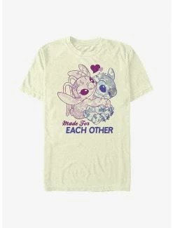 Best deal 🧨 Disney Lilo & Stitch Made For Eachother T-Shirt 😍 -lilo and stitch shop 17281232 hi