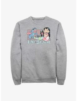Cheapest 🌟 Disney Lilo & Stitch Duo Records Crew Sweatshirt ⌛