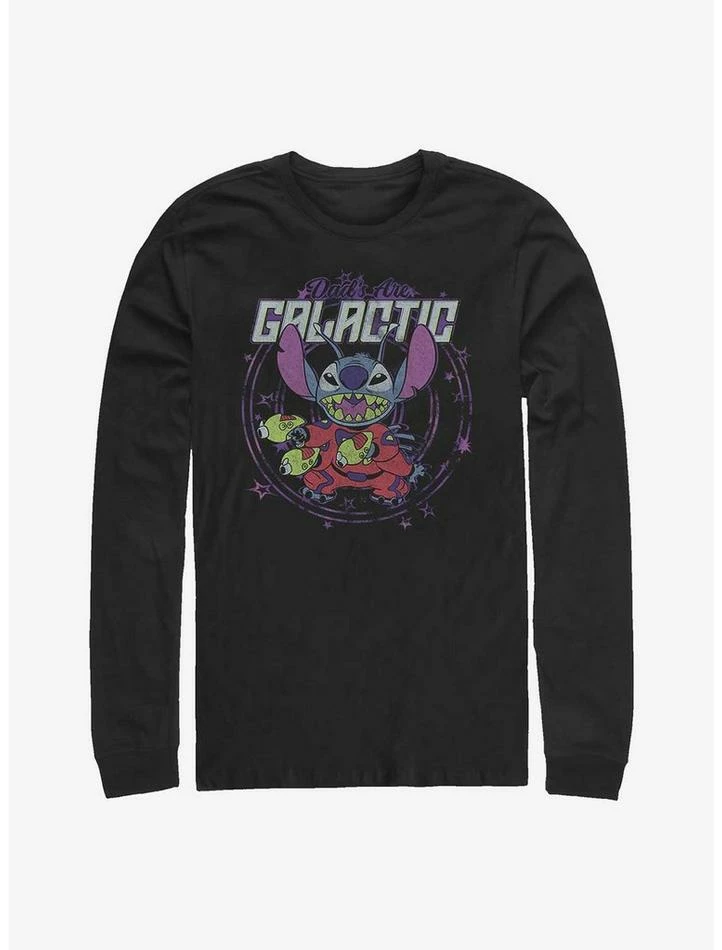 Discount 🌟 Disney Lilo & Stitch Dad's Are Galactic Long-Sleeve T-Shirt ⌛ 3 Discount 🌟 Disney Lilo & Stitch Dad's Are Galactic Long-Sleeve T-Shirt ⌛