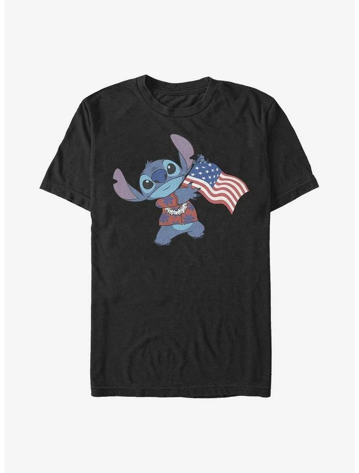 Best Pirce 👍 Disney Lilo & Stitch Tropic Stitch Flag T-Shirt ⌛ 6 Best Pirce 👍 Disney Lilo & Stitch Tropic Stitch Flag T-Shirt ⌛ - Image 4