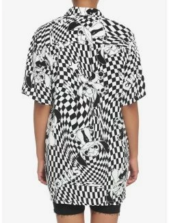 Coupon ❤️ Her Universe Disney Lilo & Stitch Warped Checkered 👧 Girls Woven Button-Up 🎁 -lilo and stitch shop 17286005 av2