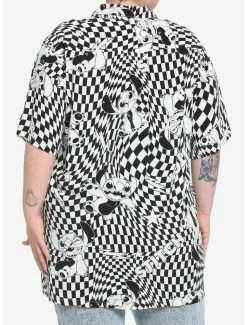 Deals 👍 Her Universe Disney Lilo & Stitch Warped Checkered 👧 Girls Woven Button-Up Plus Size 💯 -lilo and stitch shop 17286015 av2