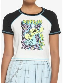 Best deal 💯 Her Universe Disney Lilo & Stitch Warped 👧 Girls Raglan Baby T-Shirt 💯