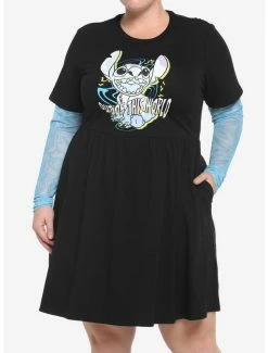 Flash Sale ๐ Her Universe Disney Lilo & Stitch Trippy Mesh Twofer ๐ Dress Plus Size โ