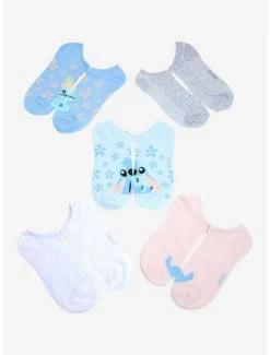 Best Sale 🎁 Disney Lilo & Stitch Textured No-Show 🧦 Socks 5 Pair 💯