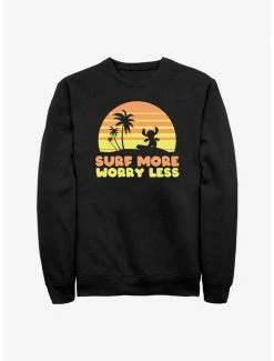 Budget 🧨 Disney Lilo & Stitch Surf More Worry Less Sweatshirt 🧨