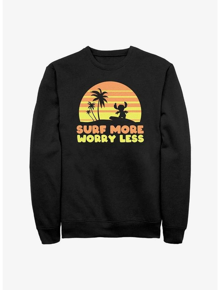 Budget 𧨠Disney Lilo & Stitch Surf More Worry Less Sweatshirt 𧨠3 Budget 𧨠Disney Lilo & Stitch Surf More Worry Less Sweatshirt π§¨