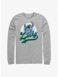 Best Sale 🎉 Disney Lilo & Stitch Lucky Rainbow Long Sleeve T-Shirt 🔔