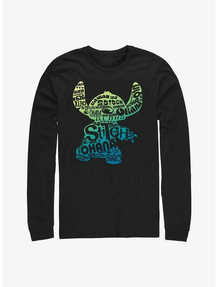 Budget 💯 Disney Lilo & Stitch Text Fill Long Sleeve T-Shirt 😀 3 Budget 💯 Disney Lilo & Stitch Text Fill Long Sleeve T-Shirt 😀