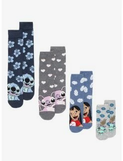 Best deal 🥰 Disney Lilo & Stitch Icons Family Sock Set 4 Pair 🌟