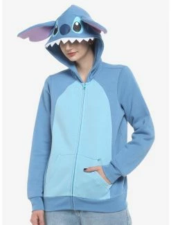 Outlet 😀 Disney Lilo & Stich Ears 👧 Girls Hoodie 😉