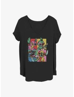 Deals 😍 Disney Lilo & Stitch Grunge Stitch 👧 Girls T-Shirt Plus Size ❤️