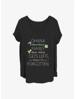 Buy 🌟 Disney Lilo & Stitch Ohana Family Quoted 👧 Girls T-Shirt Plus Size 🔥
