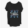 Budget 😉 Disney Lilo & Stitch Posing Stitch 👧 Girls T-Shirt Plus Size 😉