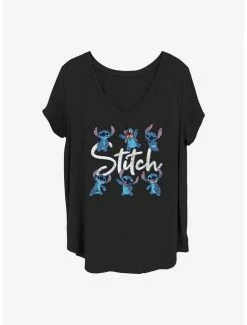 Budget 😉 Disney Lilo & Stitch Posing Stitch 👧 Girls T-Shirt Plus Size 😉