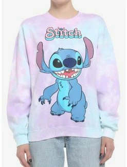 New 🧨 Disney Stitch Tie-Dye 👧 Girls Sweatshirt 👍