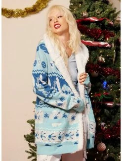 Coupon ⌛ Disney Lilo & Stitch Fair Isle Sherpa 👧 Girls Open Cardigan ❤️