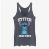 Discount ✔️ Dsny Lilo Stch Stitch Good Vibes 👧 Girls Raw Edge Tank 🥰 -lilo and stitch shop 19463946 hi