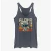 Best Sale 😀 Dsny Lilo Stch Stitch Says Aloha 👧 Girls Raw Edge Tank 😀