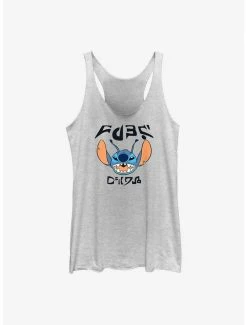 Cheapest 🛒 Dsny Lilo Stch Tiger Crawl Front 👧 Girls Raw Edge Tank 🎁