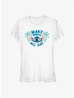 Best deal ❤️ Disney Lilo & Stitch Make Waves All Day 👧 Girls T-Shirt ✨