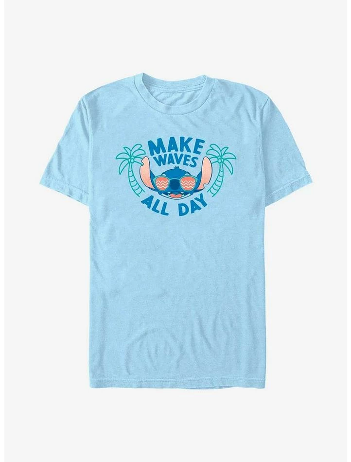 Budget 👍 Disney Lilo & Stitch Make Waves All Day T-Shirt 🛒 3 Budget 👍 Disney Lilo & Stitch Make Waves All Day T-Shirt 🛒