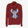 Best Sale 🥰 Disney Lilo & Stitch Floral Sketch Cowl Neck Long-Sleeve Top 🌟 -lilo and stitch shop 19739810 hi