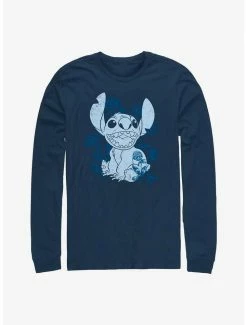 Top 10 ⌛ Disney Lilo & Stitch Floral Sketch Long-Sleeve T-Shirt ❤️