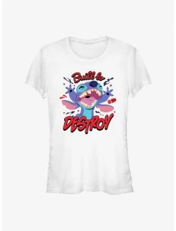 Deals ⌛ Disney Lilo & Stitch Built To Destroy 👧 Girls T-Shirt ⭐