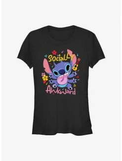 Buy 🧨 Disney Lilo & Stitch Socially Awkward 👧 Girls T-Shirt 👏
