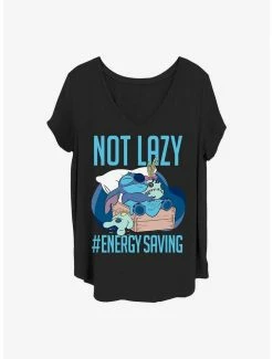Hot Sale ✨ Disney Lilo & Stitch Lazy Energy 👧 Girls T-Shirt Plus Size 👏
