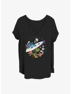 Deals ✔️ Disney Lilo & Stitch Surfer Dude 👧 Girls T-Shirt Plus Size 🤩