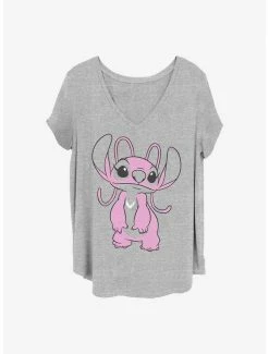 Promo 🔥 Disney Lilo & Stitch Big Angel 👧 Girls T-Shirt Plus Size 🎁