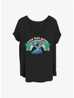 Hot Sale 🎁 Disney Lilo & Stitch Cute But Crazy 👧 Girls T-Shirt Plus Size ✔️