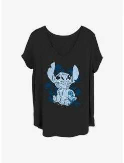 Wholesale 🌟 Disney Lilo & Stitch Floral Sketch 👧 Girls T-Shirt Plus Size 🎁