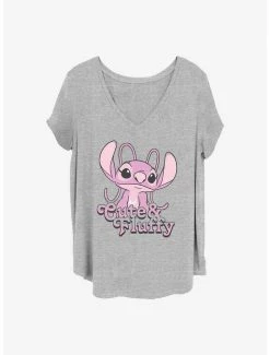 Flash Sale ✔️ Disney Lilo & Stitch Fluffy Angel 👧 Girls T-Shirt Plus Size 🌟