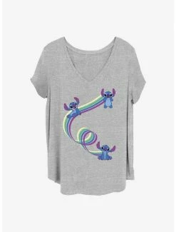 Cheap 🤩 Disney Lilo & Stitch Ribbon Stitches 👧 Girls T-Shirt Plus Size 🧨