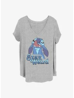Promo 🎉 Disney Lilo & Stitch Stay Weird 👧 Girls T-Shirt Plus Size ✔️