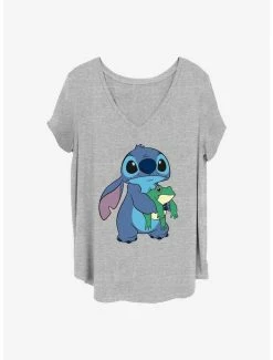 Promo 💯 Disney Lilo & Stitch Froggie Stitch 👧 Girls T-Shirt Plus Size 🔔