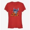 Brand new 🎉 Disney Lilo & Stitch Leaf Pile 👧 Girls T-Shirt 💯 -lilo and stitch shop 19993852 hi