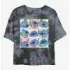 Outlet ✔️ Disney Lilo & Stitch Expressions Tie-Dye 👧 Girls Crop T-Shirt 🛒 -lilo and stitch shop 20022535 hi