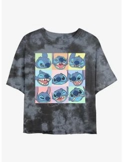 Outlet ✔️ Disney Lilo & Stitch Expressions Tie-Dye 👧 Girls Crop T-Shirt 🛒