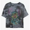 Brand new 🧨 Disney Lilo & Stitch Line Art Neon Stitch Tie-Dye 👧 Girls Crop T-Shirt 😀 -lilo and stitch shop 20022605 hi