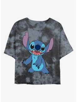 Flash Sale 🌟 Disney Lilo & Stitch Pose Tie-Dye 👧 Girls Crop T-Shirt 🌟