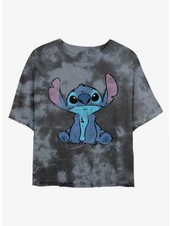 Cheapest 🤩 Disney Lilo & Stitch Simply Stitch Tie-Dye 👧 Girls Crop T-Shirt 😍