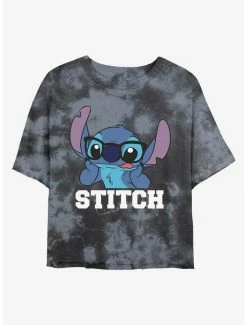 Brand new 🛒 Disney Lilo & Stitch Smart Stitch Tie-Dye 👧 Girls Crop T-Shirt ⌛
