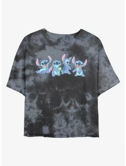 Wholesale 🥰 Disney Lilo & Stitch Stitches Tie-Dye 👧 Girls Crop T-Shirt ✔️