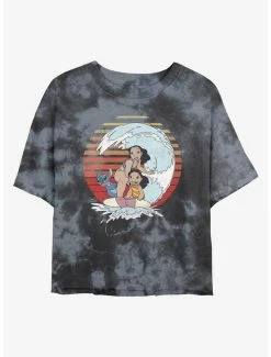 Best Pirce ❤️ Disney Lilo & Stitch Sunset Family Tie-Dye 👧 Girls Crop T-Shirt 👏